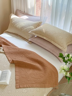有态度夏季天丝床盖三件套夹棉绗缝纯色凉感床单榻榻米垫子可机洗