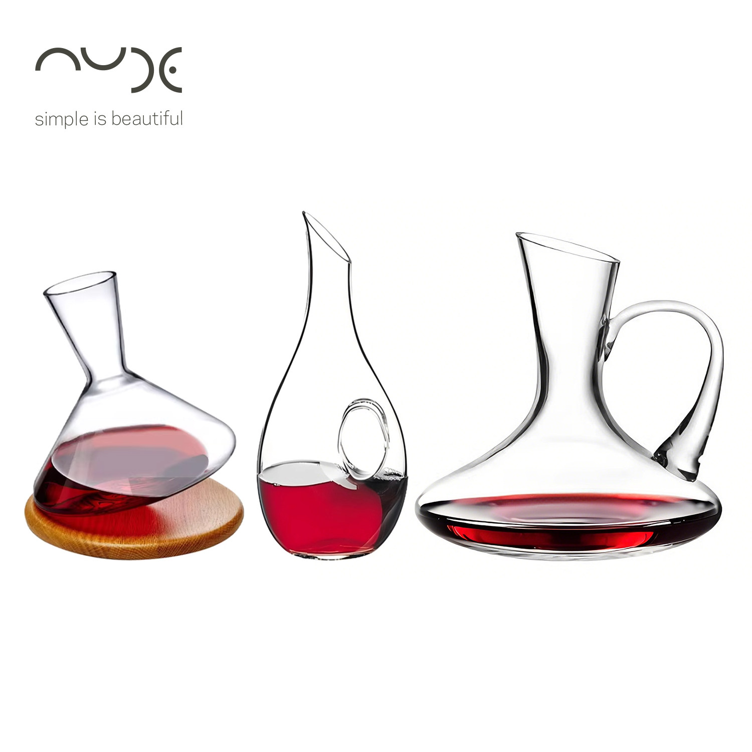 Nude 努德进口醒酒器水晶玻璃红酒分酒器家用高级轻奢手工酒壶