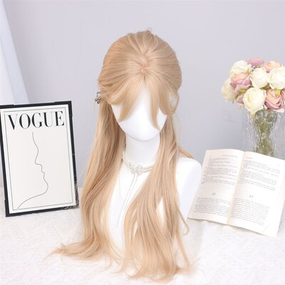 快速发货假发女长发rose同款白金E色大波浪长卷发仿真发全真人发