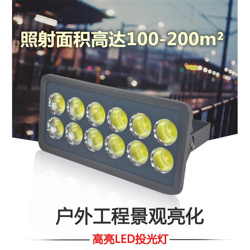 超亮LED户外防水球场探照投光灯300W400W工地广告牌门头塔吊射灯