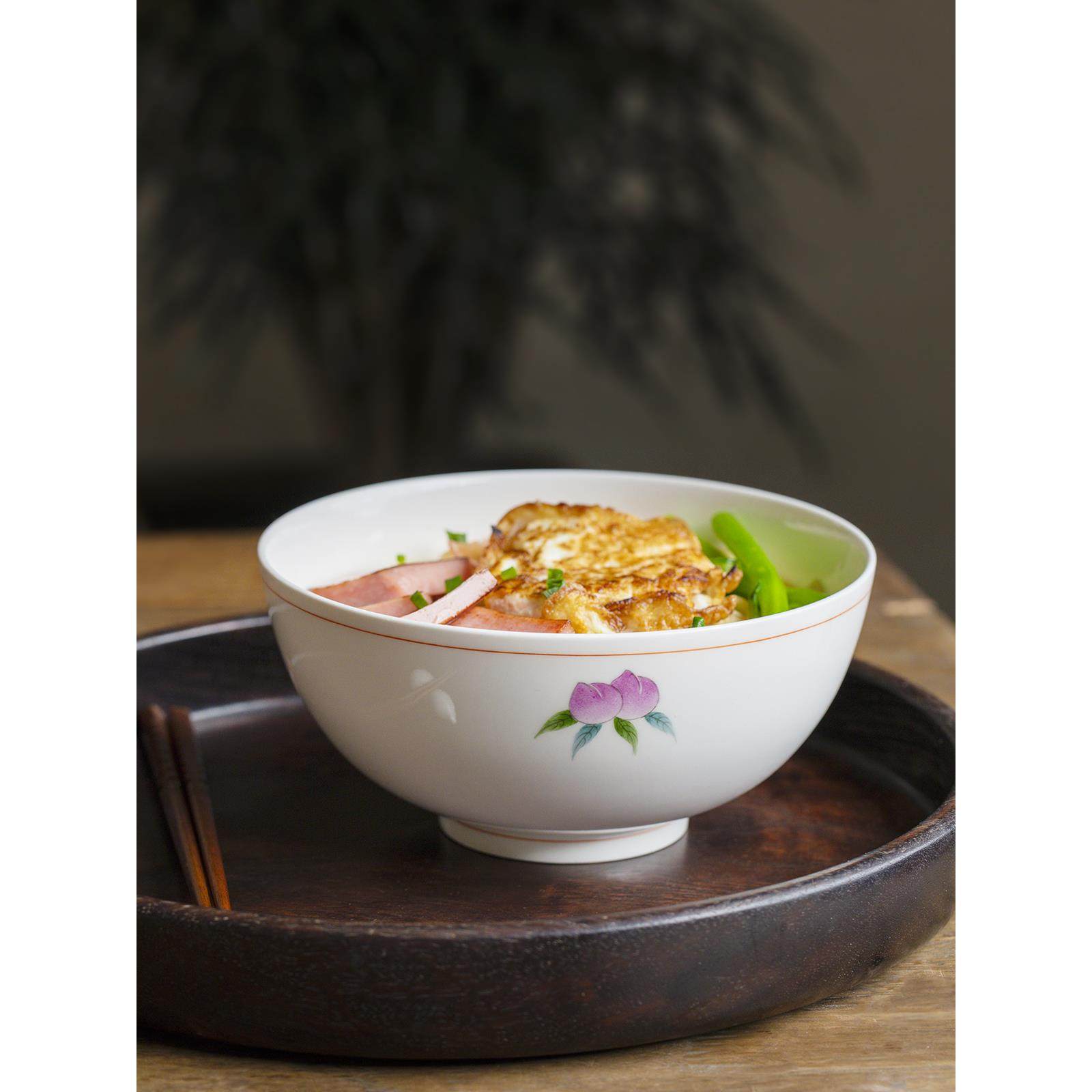 曼叙陶瓷7寸汤面碗家用2025新款泡面碗大容量赋彩景德镇喜庆餐具