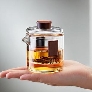 玻璃小茶壶泡茶家用单壶防烫手抓壶红茶泡茶器旅行茶具快客杯套装