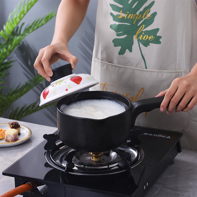 陶瓷煮奶小锅泡面奶锅婴儿辅食面食米线煮糖水的砂锅一人食麻辣锅