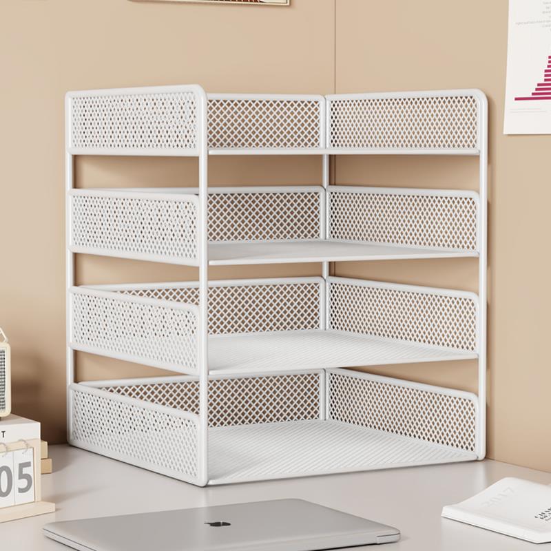 桌面置物架多层书桌收纳架子办公桌分层架铁艺学生宿舍桌上小书架