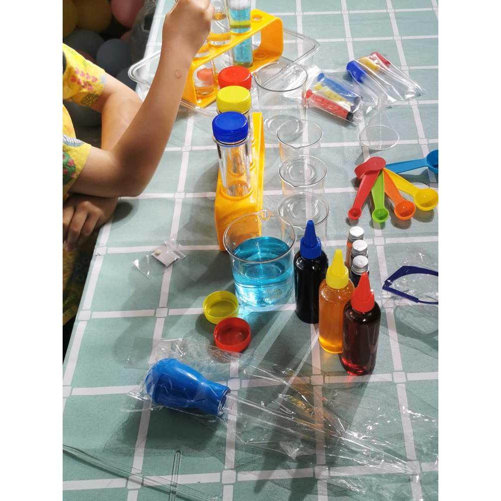 儿童塑料试管架刻度量杯滴管搅拌棒色素幼儿园科学小实验器材套装