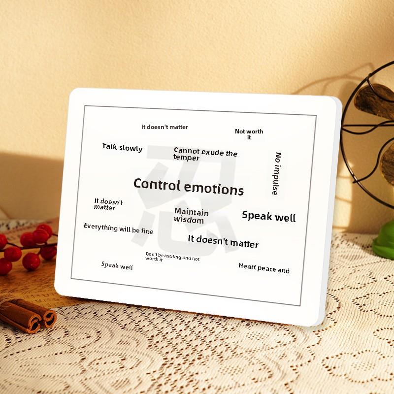 情绪控制桌面装饰品办公室解压文字可爱装饰九十停止愤怒提醒标志