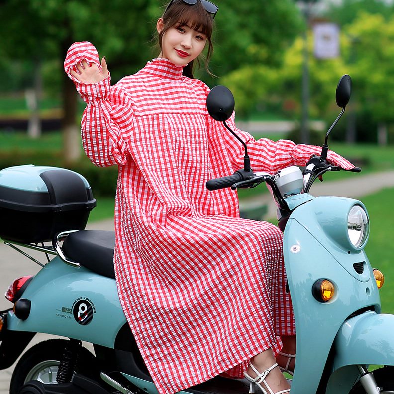 全身夏季长袖骑车电动车防晒衣服防晒披肩女长款防紫外线衫遮阳