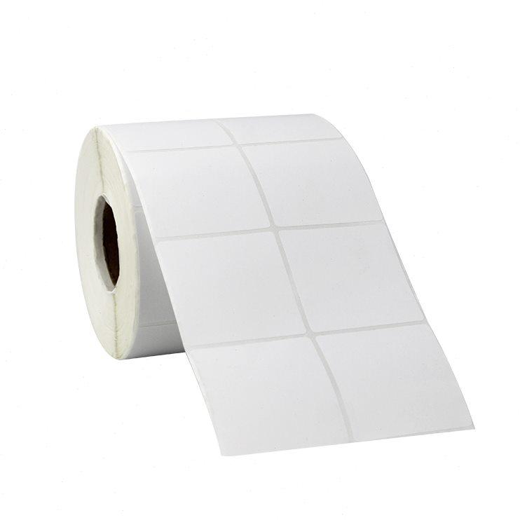 粤扬条码标签纸双排50*50*2000 铜版纸条码不干胶标签 条码打印纸