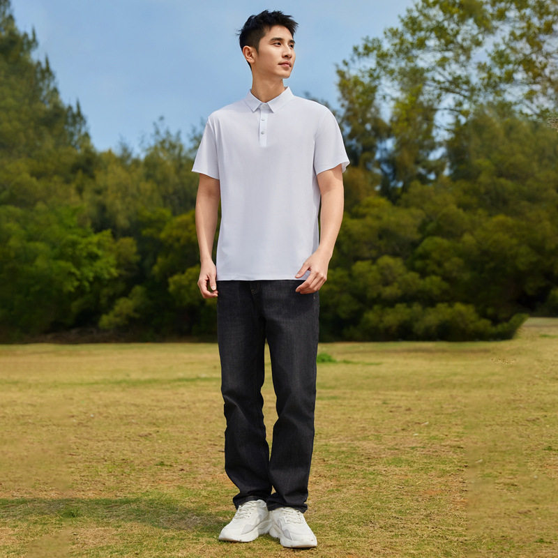 2025新款冰丝无痕polo衫男冰感夏季t恤轻奢男士防晒潮流速干短袖