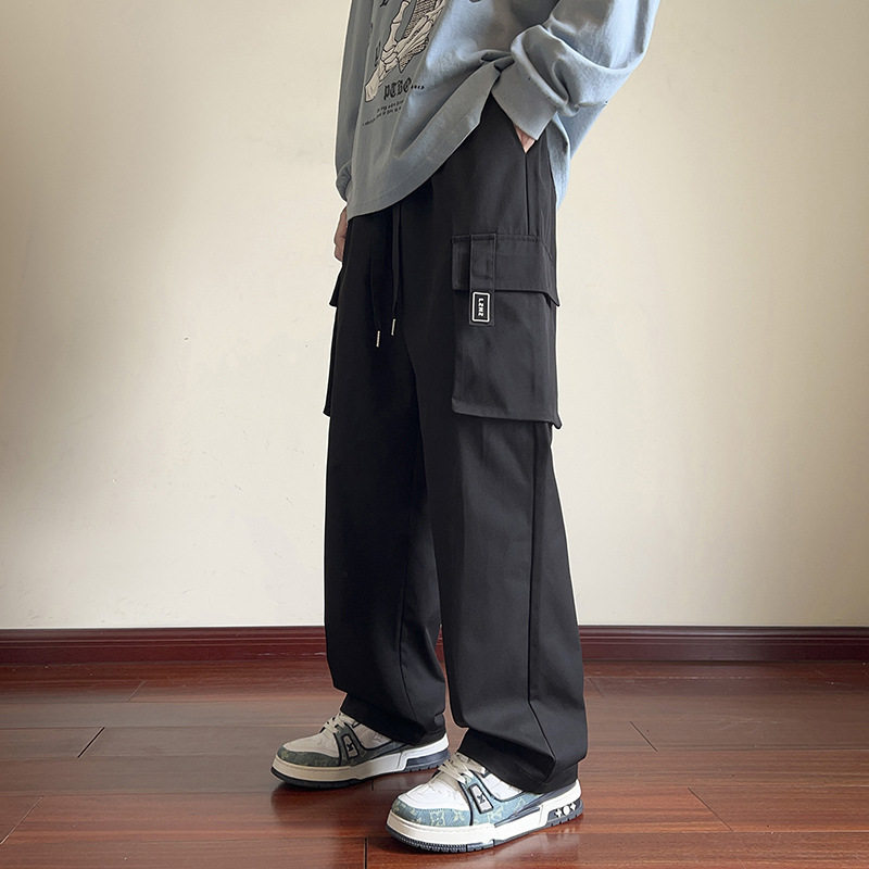 直筒工装裤男生裤子春秋季2025新款潮牌宽松垂感冲锋休闲长裤