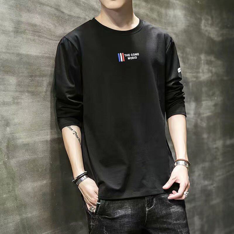 长袖t恤男士秋季简约宽松打底衫秋装上衣服潮流外穿男装体恤秋衣