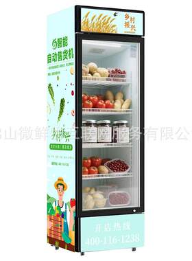 乡村振兴自助售货机智能AI视觉扫码开门自取生鲜柜商用厂家OEM