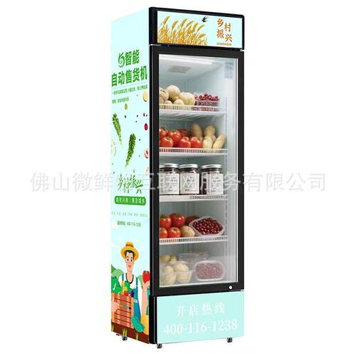 乡村振兴自助售货机智能AI视觉扫码开门自取生鲜柜商用厂家OEM