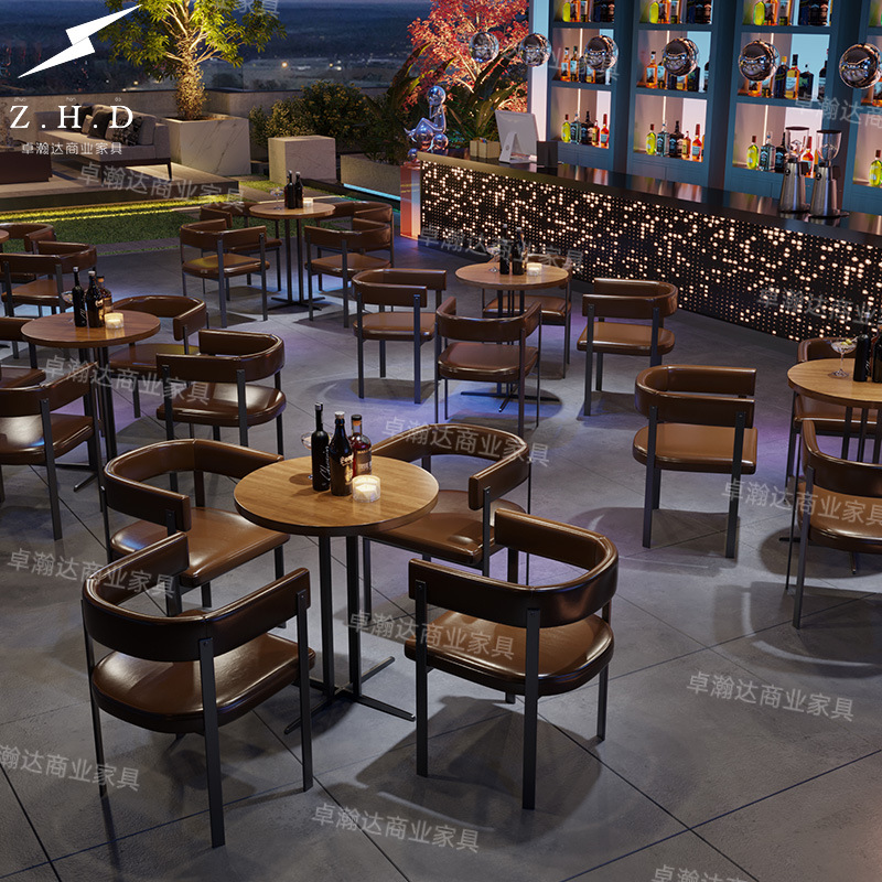 工业风清吧酒吧ktv桌椅组合烧烤店餐厅卡座咖啡厅奶茶店卡座沙发