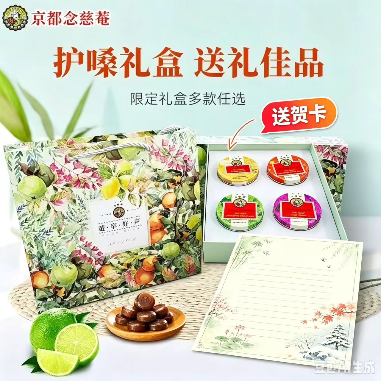 教师节礼物】精美礼盒 京都念慈庵枇杷糖金桔柠檬乌梅45g四味同糖