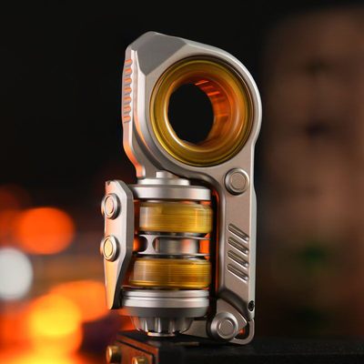 乐派震旦edc音叉推牌解压玩具不锈钢棘轮甩牌啪啪币指尖陀螺潮玩