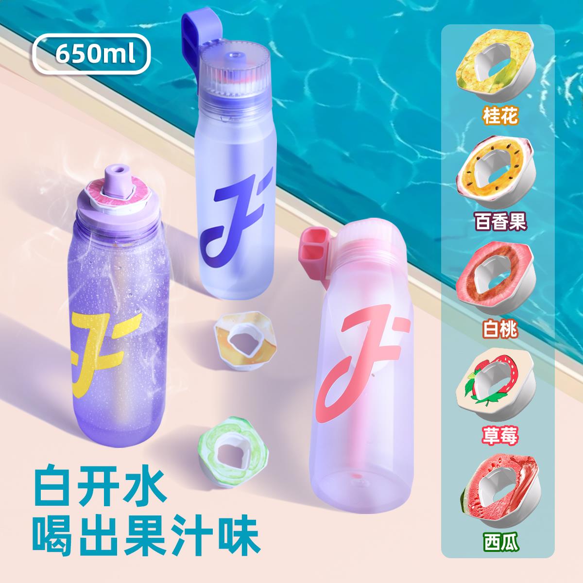 JOYFIT玩味瓶1L大容量手提吸管气味水杯露营健身瑜伽耐热男女多用