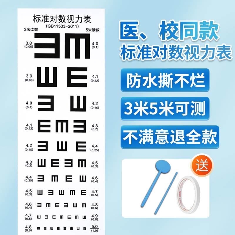 儿童视力表国际标准家用3米5米对数E字验光视力测试表挂画图墙贴