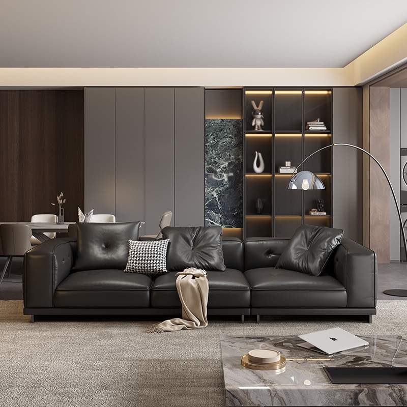 迪兰DYLAN头层真皮沙发意式极简轻奢大客厅设计师直排带异形组合