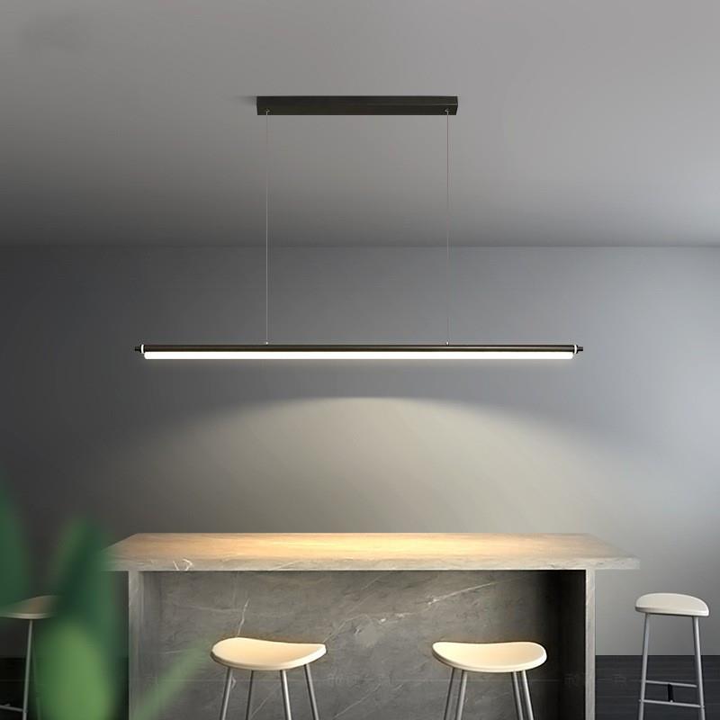 极简长条餐厅吊灯现代简约家用厅吧台前台办公室一字餐桌灯具