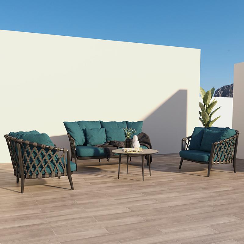 简约休闲户外阳台小沙发茶几组合藤编沙发椅庭院懒人北欧花园家具