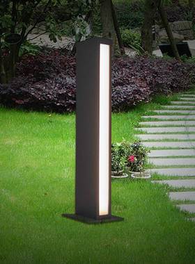 户外草坪灯方形铝管亚克力庭院灯现代高亮led防水路灯室外超亮