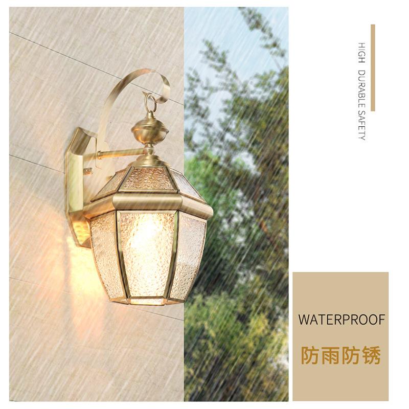 户外全铜欧式壁灯室外大门美式过道灯防水走廊古铜节能廊灯led灯