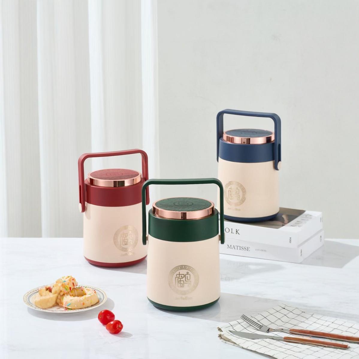 君发顺304不锈钢保温防溢提锅上班带饭保温桶大容量