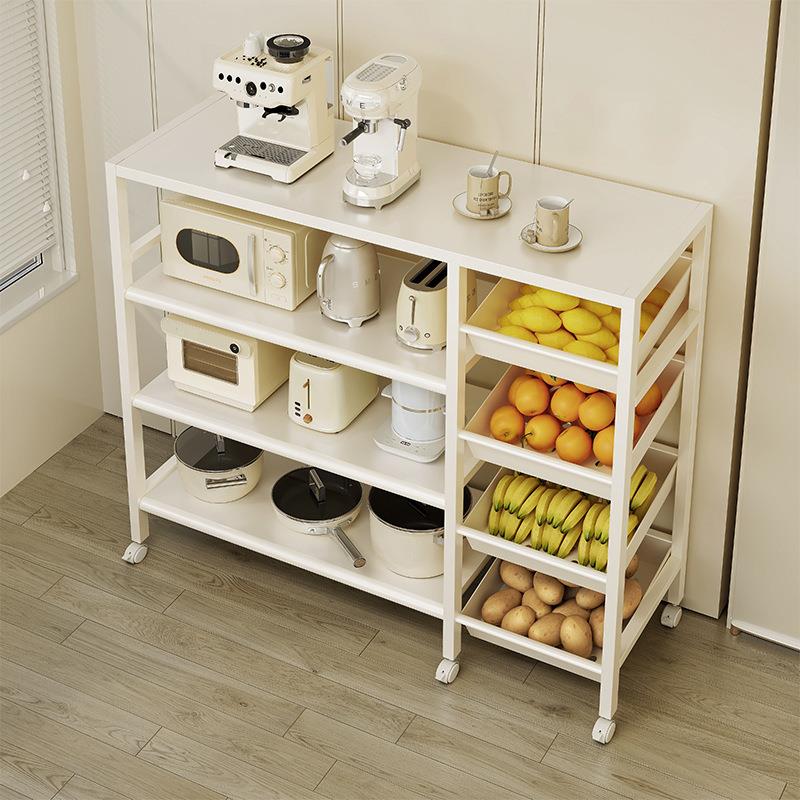 厨房蔬菜篮子置物架落地多层货架多功能微波炉收纳架烤箱储物架子