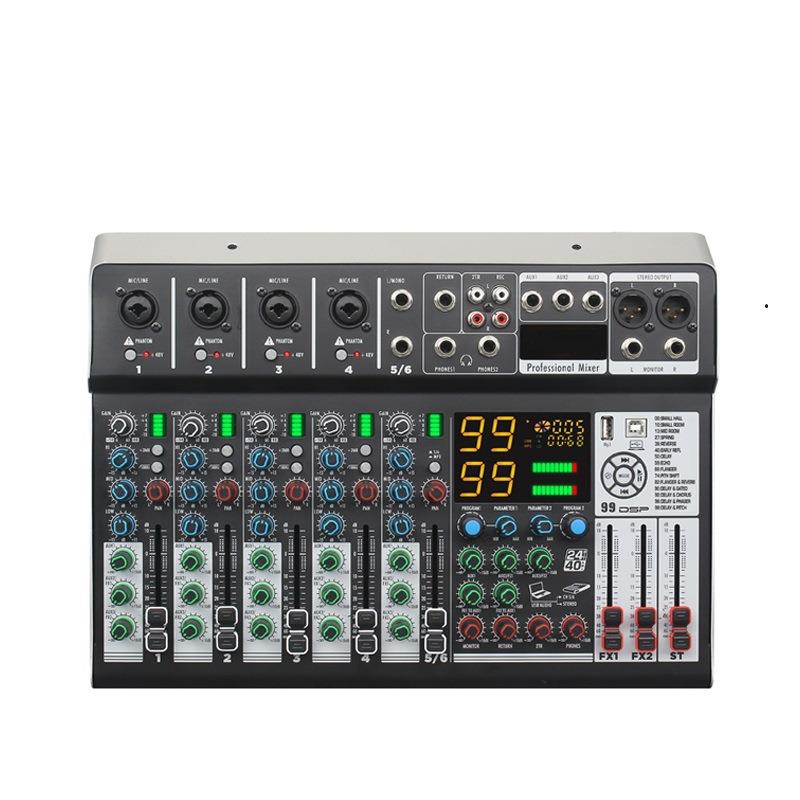 专业99DSP效果演出用调音台6/8路调台小型调音台电家用舞台k歌