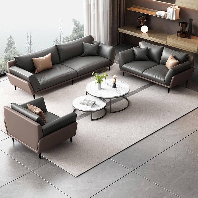 办公沙发茶几组合简约商务现代休闲区接待会客三人位办公室沙发
