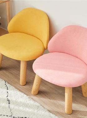 谋生儿童布艺全实木靠背小凳子家用经济型创意客厅简约小矮凳板凳