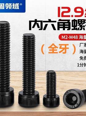 全牙12.9级圆柱头螺钉内六角螺栓DIN912滚花杯头内六角螺丝