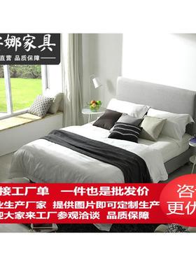 布艺床1.2米儿童床1.5米单人床1.35米方形简约拆洗现代简约老人床