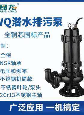 WQ大功率无堵塞潜水污水泵380v排污泵三相提升泵工程潜水水泵