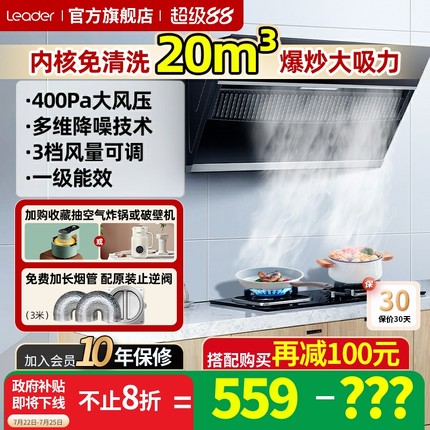 海尔统帅IC196抽油烟机小型出租房家用大吸力吸油机侧吸式旗舰店