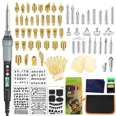 现货Wood Burig Carvig Pyrography Pe Kit Adable Temperatu