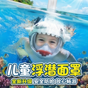 备 专业游泳装 德国浮潜面罩防雾气潜水镜全脸式 可水下呼吸管全干式