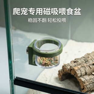 爬宠磁吸喂食盆睫角守宫蜥蜴磁吸悬饲养箱爬宠缸专用喂食器