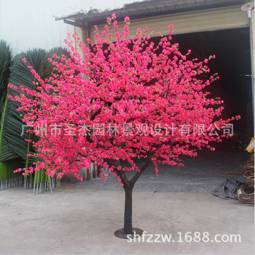 仿真桃花树公园婚庆室外造景仿真树绢布桃花树假树装饰可来图设计