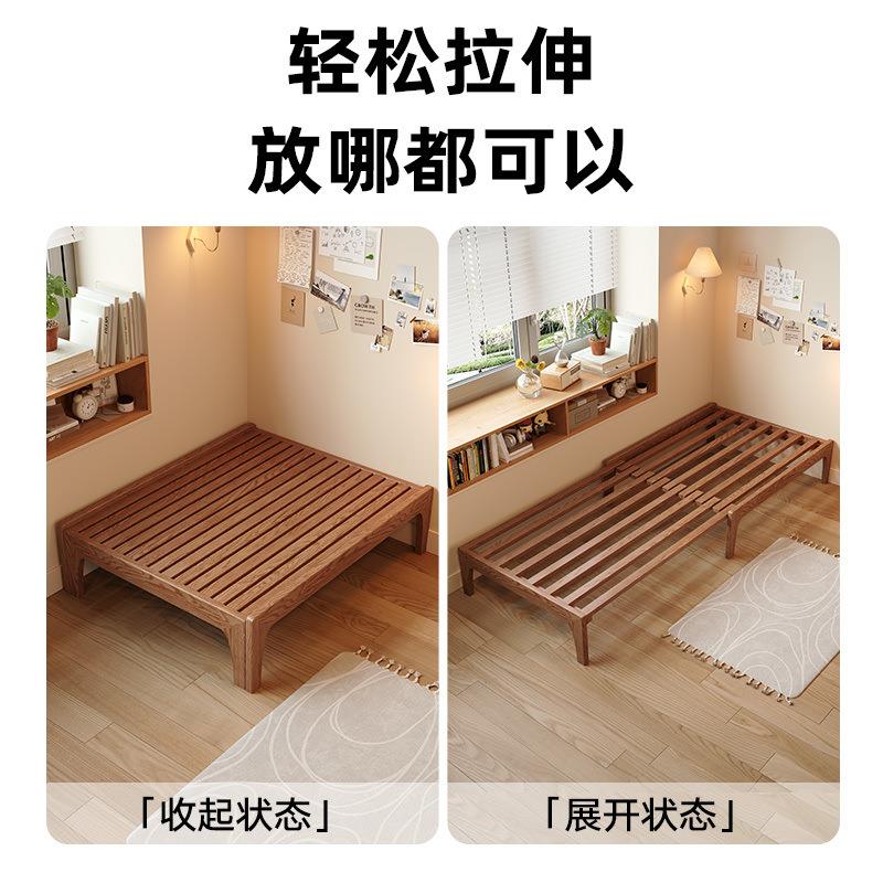 沙发床实木可伸缩单人床90cm公分床架子无床头折叠抽拉90宽小户型