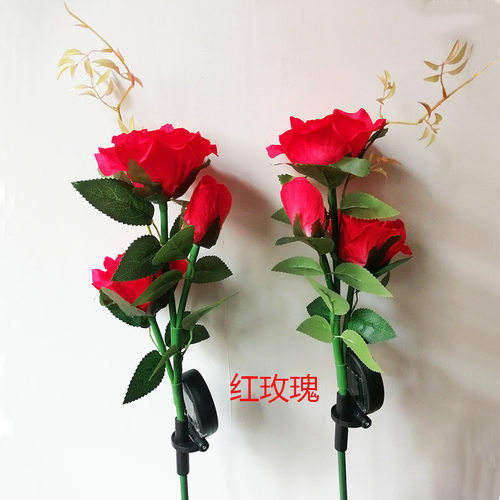 太阳能3头玫瑰插地草坪灯