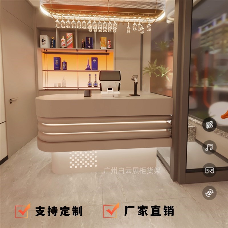 转角柜台收银台饭店餐厅酒吧吧台桌餐饮火锅店前台公司接待台