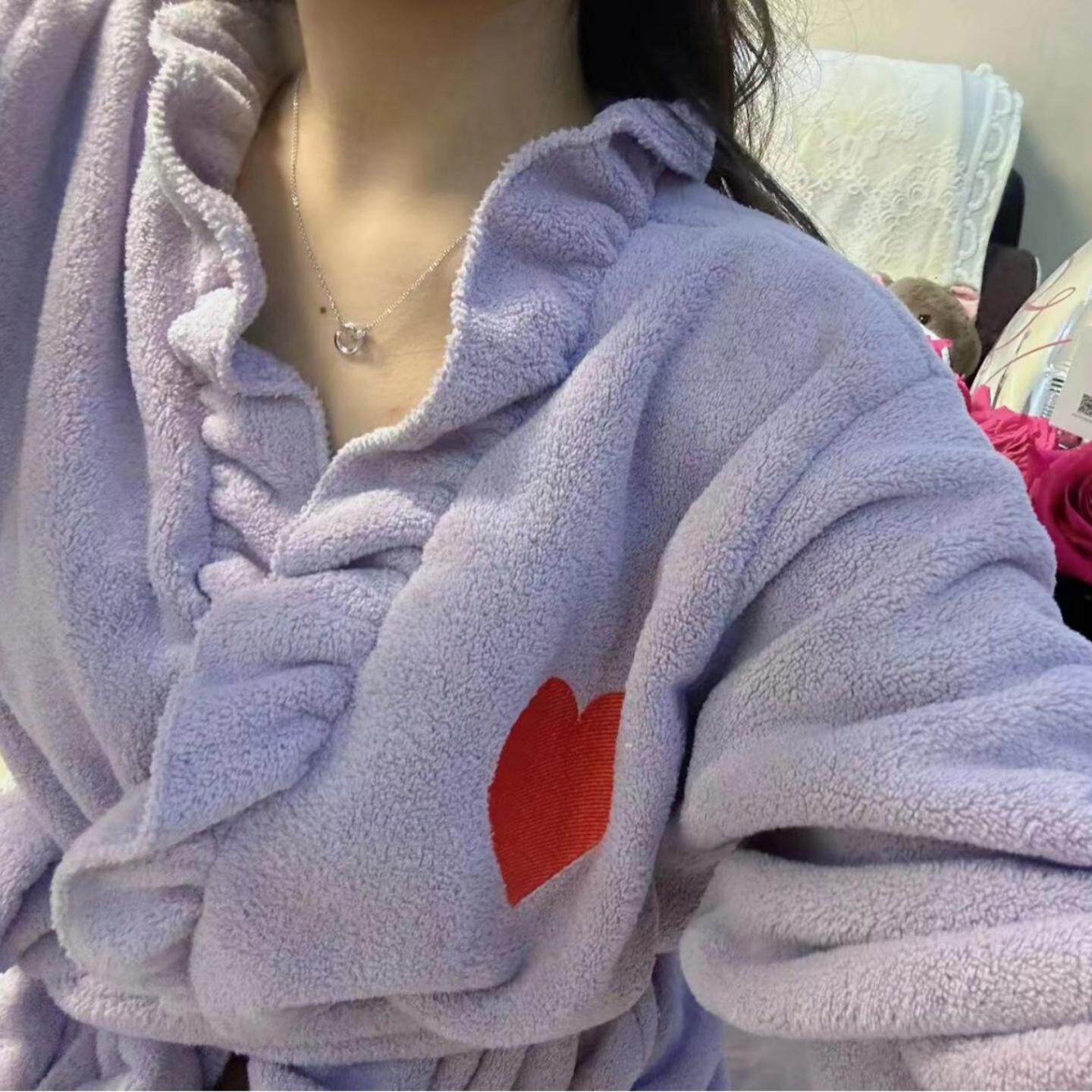 浴巾女家用比纯棉全棉吸水浴裙大人浴衣睡袍裹巾成人浴袍珊瑚刺绣