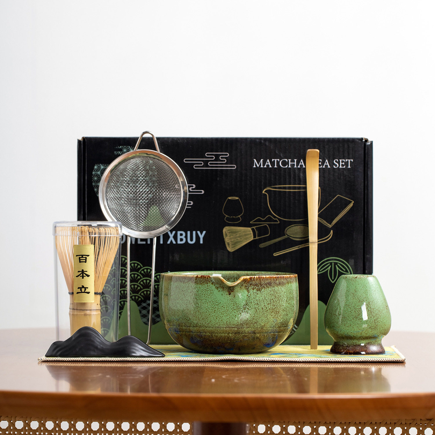 4-Piece Japanese Matcha Tea Set: Whisk, Bowl, and Scoop - Taobao product photo 4