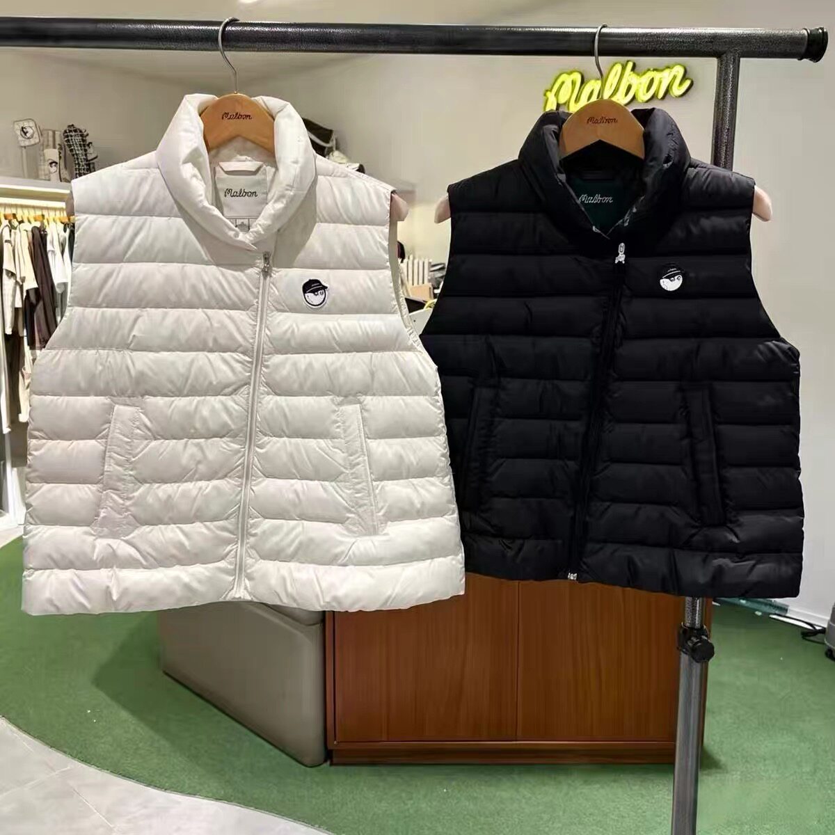 韩国高尔夫MALBON女装马甲棉服
