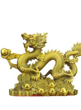 铜龙生肖龙金钱龙家居店铺供奉摆件黄金万两龙