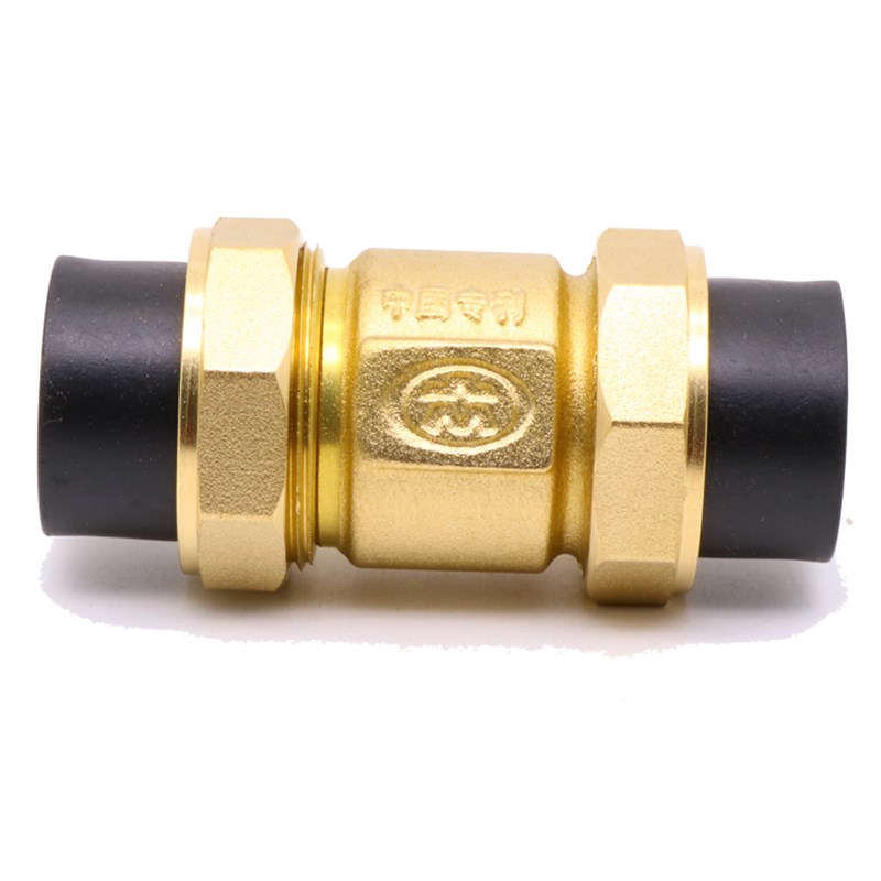 PE全铜止回阀立式止回阀 20 25 32 40 50 63双活接单向卧式逆止阀