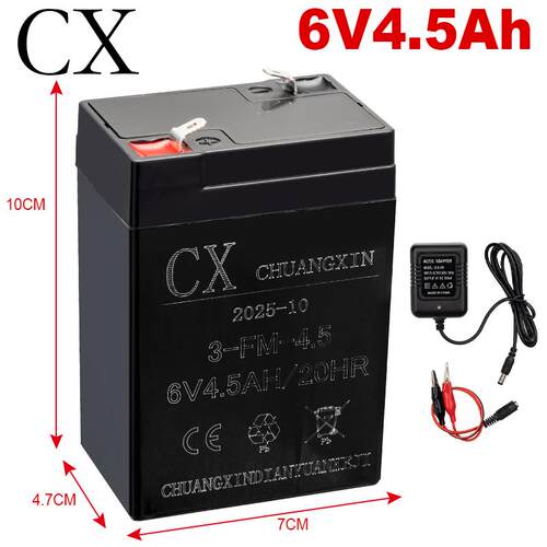 SAIKEDA赛克达儿童电动车电池电瓶6V4A电池6v7ah童车3FM7蓄电池
