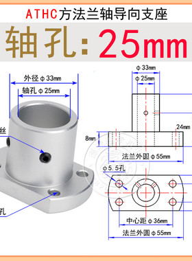 切边法兰导向轴支座ATHC/LHH/3/4/5/6/8/10/12/13/15/16/18/20/25